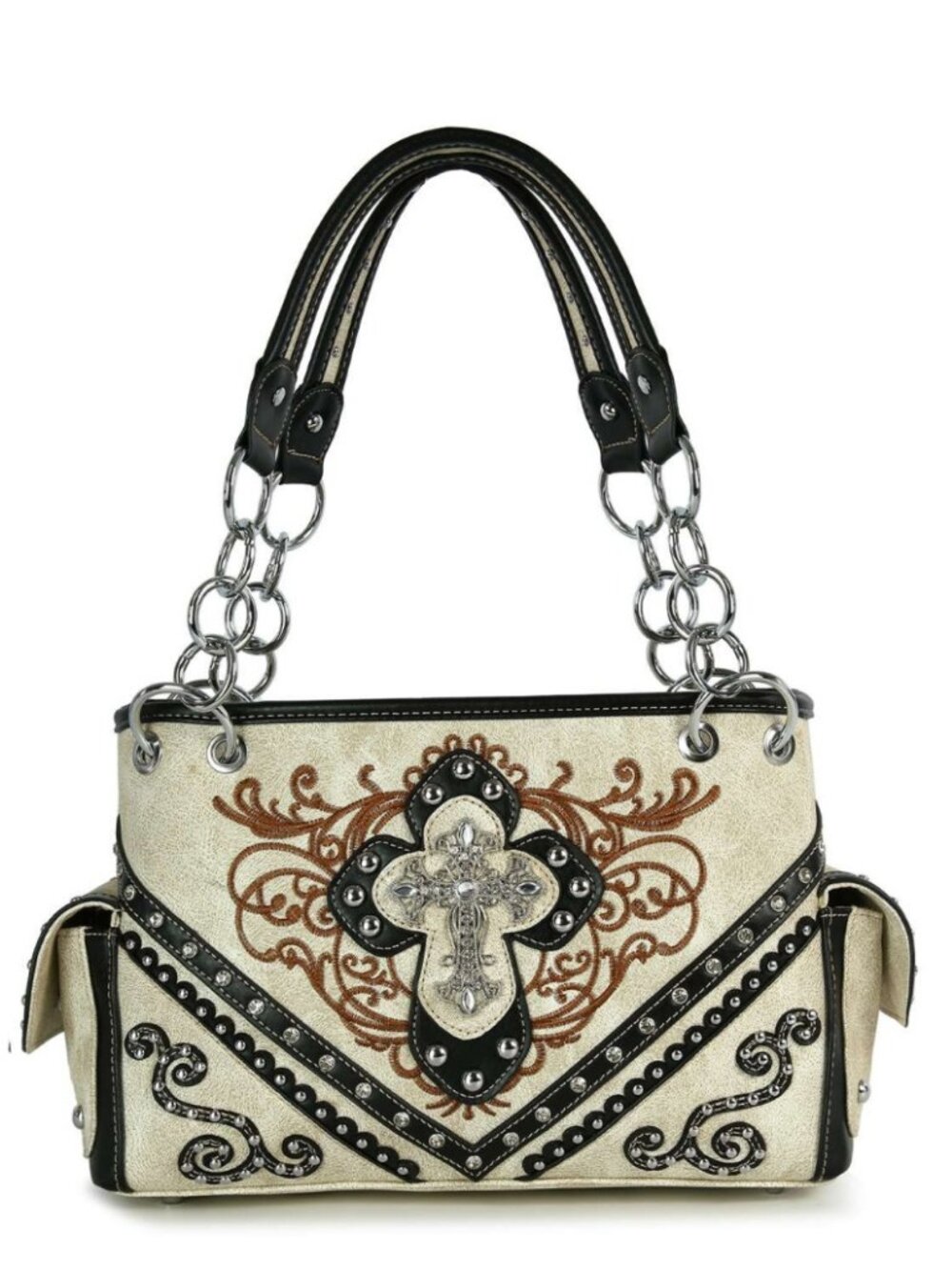 NWT Western Rhinestone Cross Concealed Carry CCW Shoulder Bag